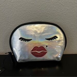 Stella & Max Silver Makeup Clutch Purse